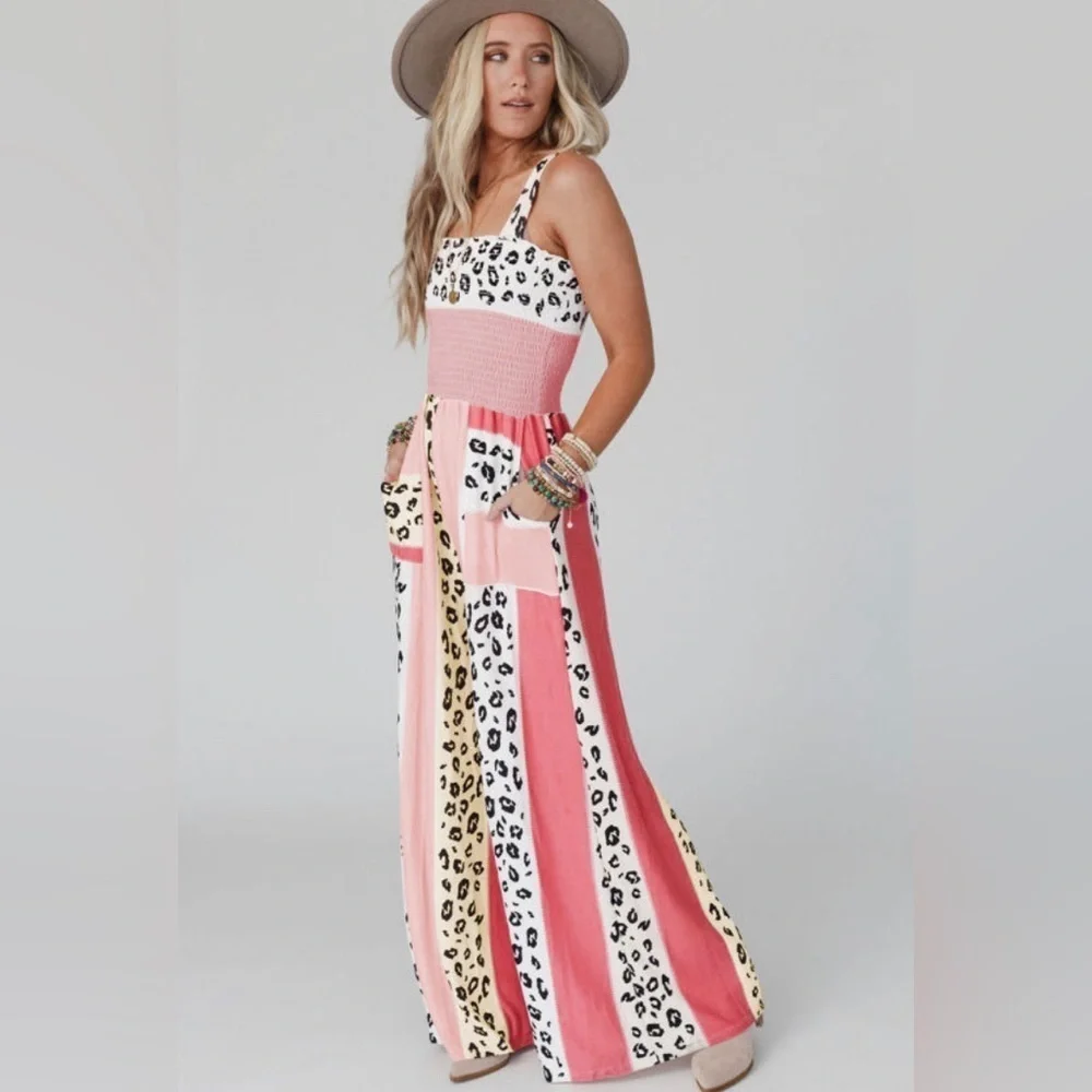 Gorgeous Color Block Leopard Romper - Picture 4 of 10